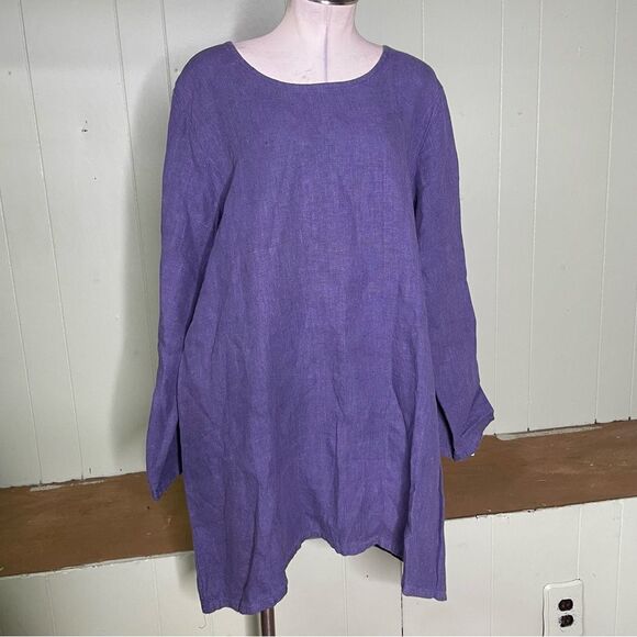BRYN WALKER Long Sleeve Linen Tunic Top Dress‎ Size Small - Picture 1 of 6